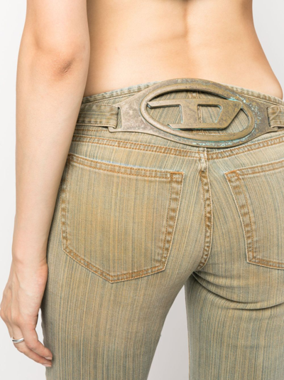 Diesel Logo-plaque Flared Jeans In Brown