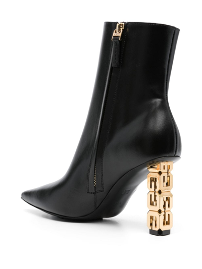 Shop Givenchy G Cube 90mm Leather Ankle Boots In Black