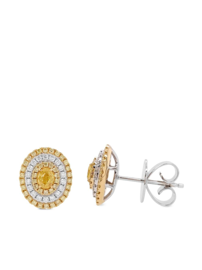 Hyt Jewelry 18kt Gold Diamond Stud Earrings In Gold