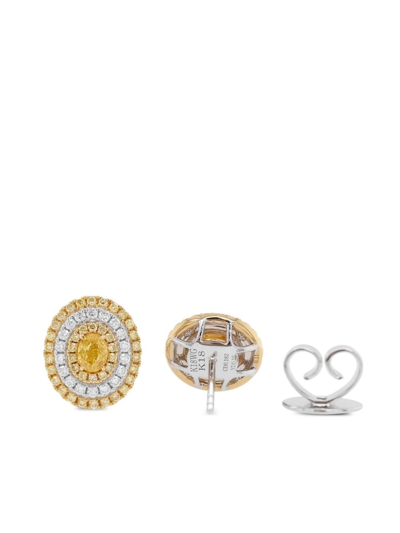 Hyt Jewelry 18kt Gold Diamond Stud Earrings In Gold