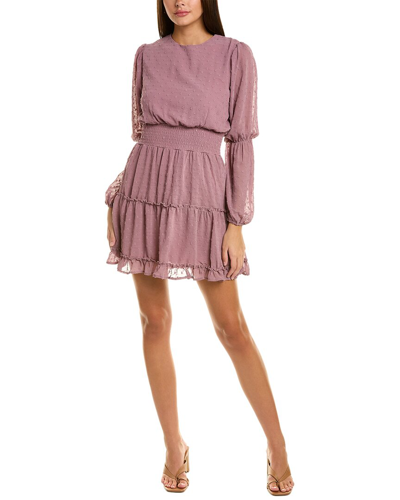 Shop Koko + Mason Swiss Dot Mini Dress In Purple