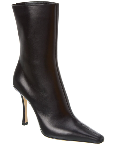 Shop Jimmy Choo Agathe Ab 100 Leather Bootie In Black