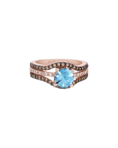 Shop Le Vian 14k Rose Gold 1.46 Ct. Tw. Diamond & Aquamarine Ring