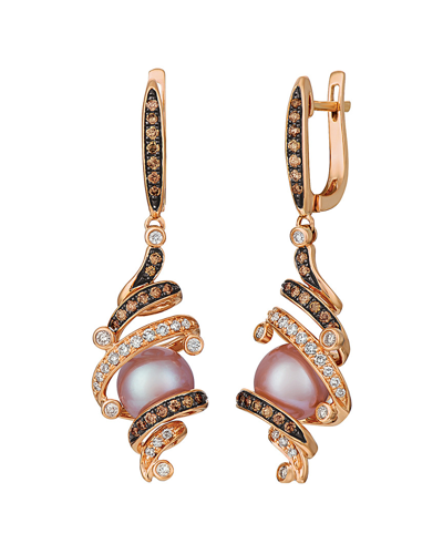 Shop Le Vian ® 14k Rose Gold 0.69 Ct. Tw. Diamond & Pearl Earrings