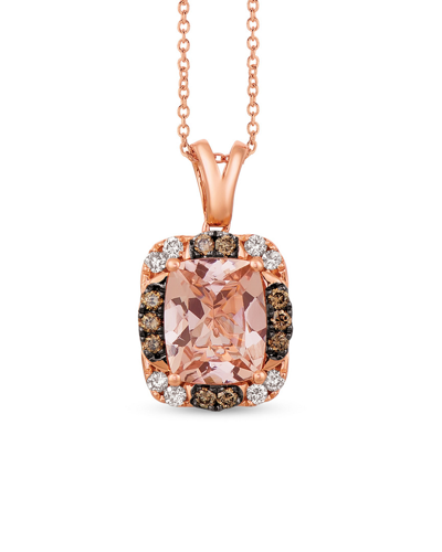 Shop Le Vian 14k Rose Gold 2.48 Ct. Tw. Diamond & Morganite Pendant Necklace