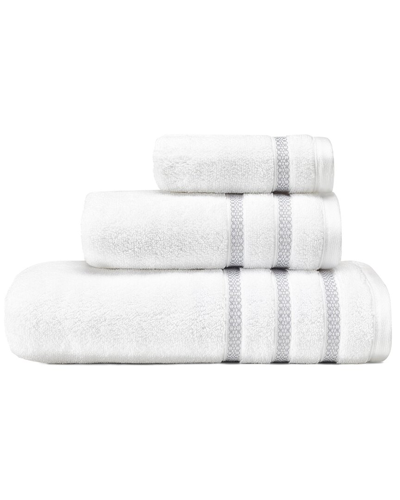Shop Vera Wang Textured Trellis 3pc Towel Set In Grey