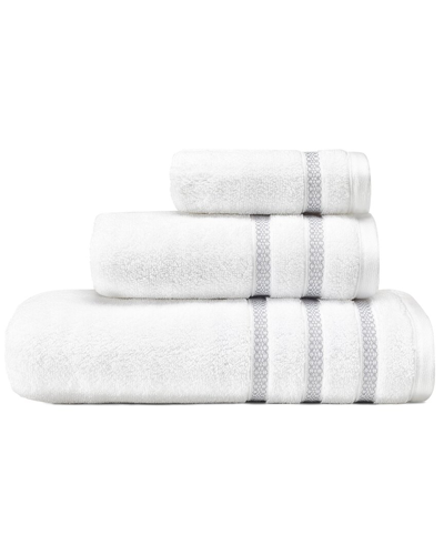 Vera Wang Textured Trellis 3pc Towel Set In Grey