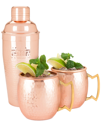 Twine Old Kentucky Home Hammered Copper Bar Set, 3 Piece