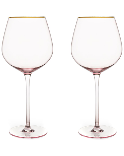 Twine Rose Crystal Red Wine Glasses Set Of 2