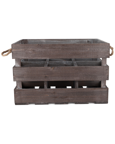 Shop Twine Rustic Farmhouse Wooden 6 Bottle Crate