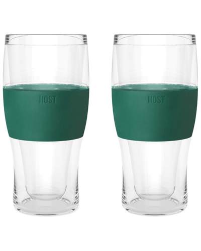Shop Host Beer Freeze Cooling Cups In Green (set Of 2)