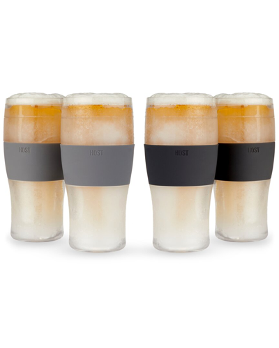 Shop Host Beer Freeze Cooling Cups (set Of 4) In Grey
