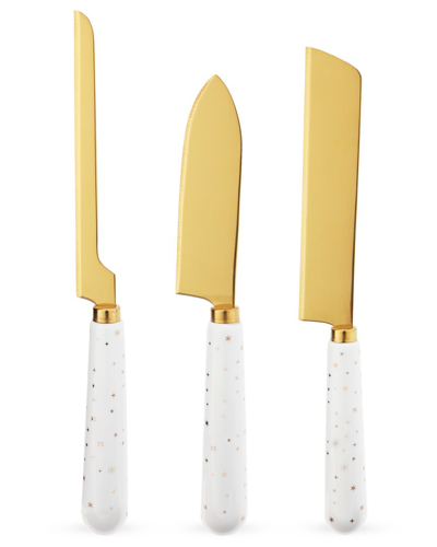 Twine Starlight Cheese Knife Set Of 3 In White