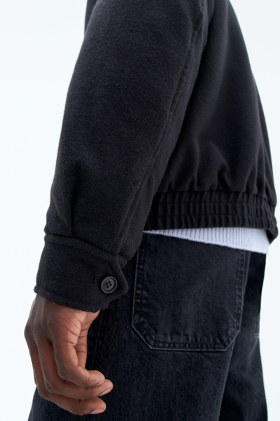 Shop Filippa K Wool Bomber Jacket In Black