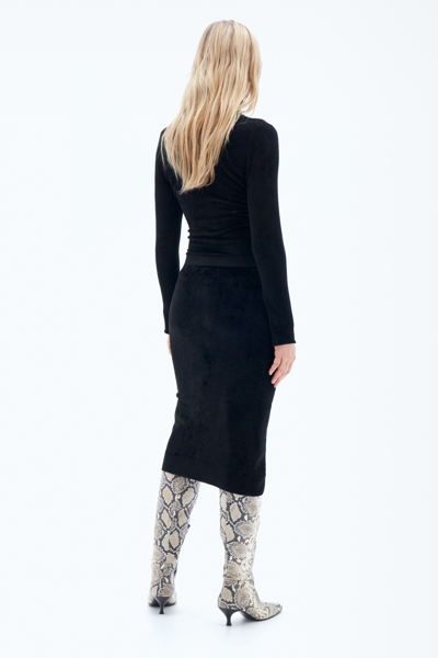 Shop Filippa K Chenille Knit Skirt In Black