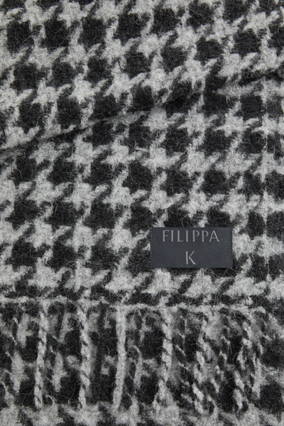 Shop Filippa K Houndstooth Scarf In Grey