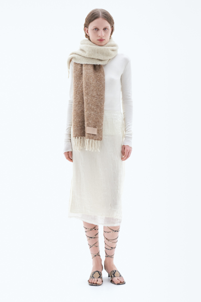 Filippa K Boucle Colour Block Scarf In Beige