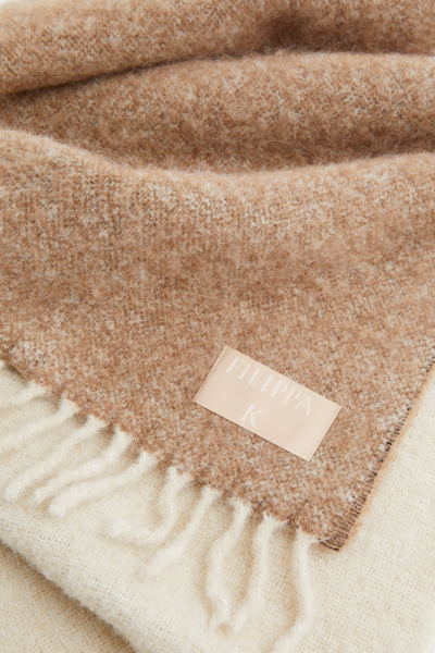 Filippa K Boucle Colour Block Scarf In Beige