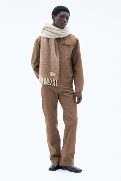 Filippa K Boucle Colour Block Scarf In Beige