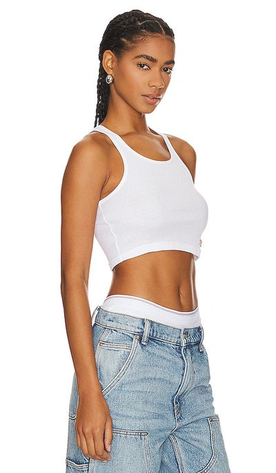Shop Alexander Wang Womens Cropped Classic Racer Tank In White