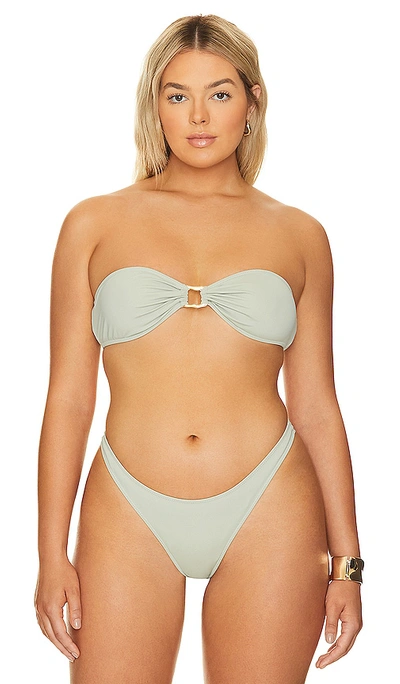 Shop Yevrah Swim Cannes Bandeau Bikini Top In Grey