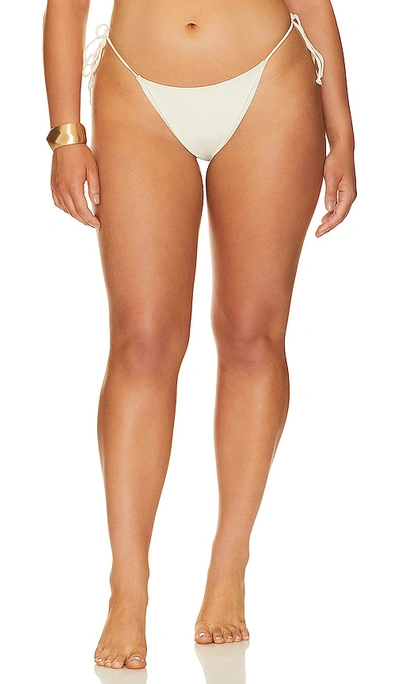 Shop Yevrah Swim Santorini Minimal Bikini Bottom In Cream