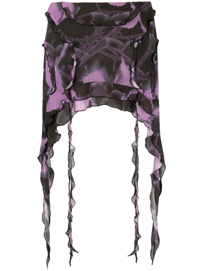 Shop Misbhv Draped Chiffon Mini Skirt - Women's - Recycled Viscose/viscose In Violett