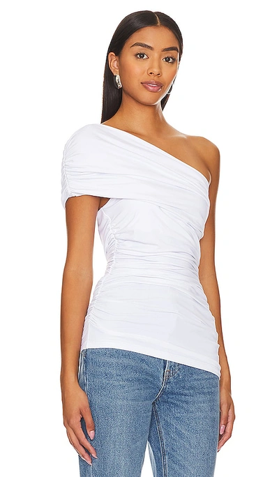 Shop Susana Monaco Gathered One Shoulder Top In White