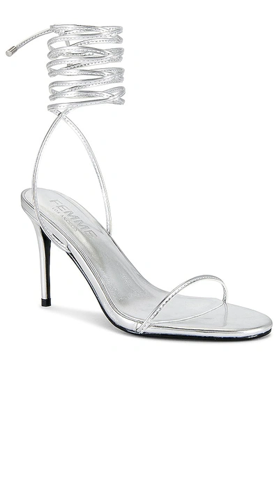 Shop Femme La 3.0 Barely There Sandal In Metallic Silver