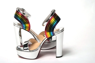 Shop Christian Louboutin Silver/multi Arendisc Alta Platform Women's Heel
