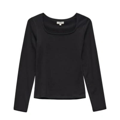 Shop Yerse Square Neck T-shirt In Black