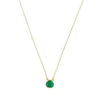 Shop Ashiana Cosmos Gold Necklace Dark Green Jade