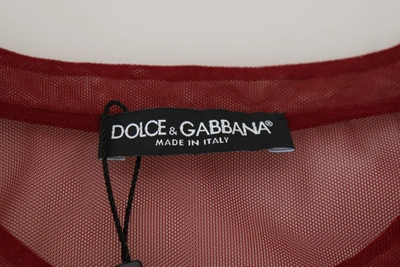 Shop Dolce & Gabbana Maroon Nylon Two Layer Shift Mini Women's Dress