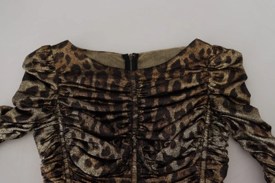 Shop Dolce & Gabbana Multicolor Leopard Bodycon Sheath Midi Women's Dress