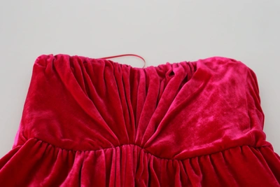 Shop Dolce & Gabbana Pink Viscose Stretch Strapless A-line Women's Dress