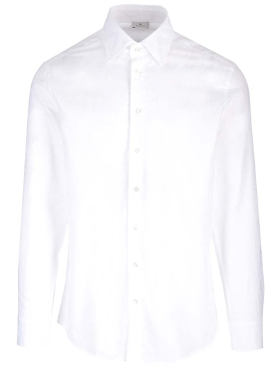 Shop Etro Paisley Printed Long Sleeved Buttoned Shirt In White