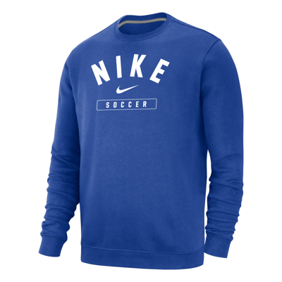 Shop Nike Men's Soccer Crew-neck Sweatshirt In Blue