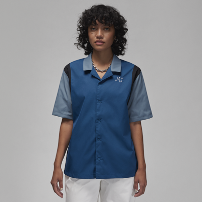 Shop Jordan Women's  Button-up Shirt In Blue