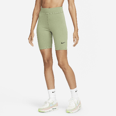Shop Nike Women's  Sportswear Classic High-waisted 8" Biker Shorts In Green
