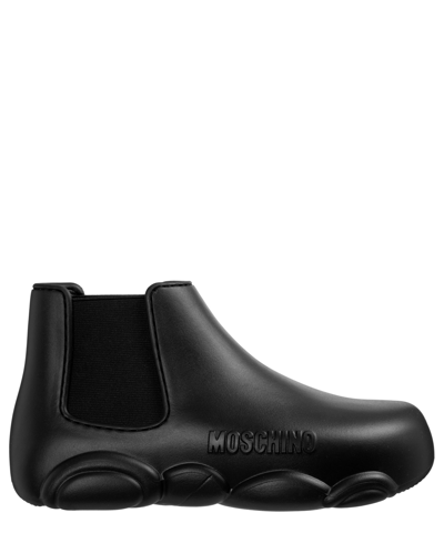 Shop Moschino Teddy Bear Ankle Boots In Black