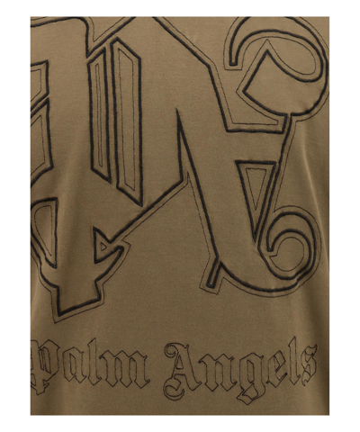 Shop Palm Angels Long Sleeve T-shirt In Brown
