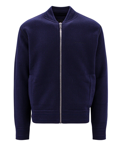 Shop Givenchy Zip-up Sweatshirt In Blue