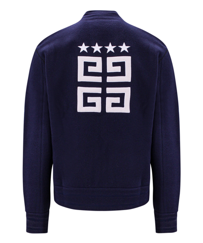 Shop Givenchy Zip-up Sweatshirt In Blue