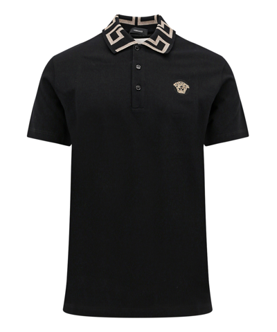 Shop Versace Polo Shirt In Black