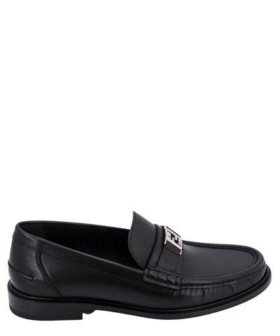 Shop Fendi Ff Loafers In Black