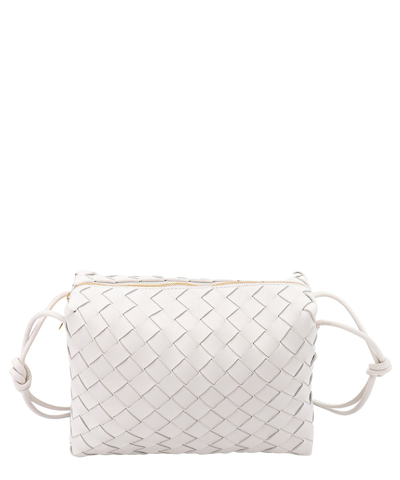 Shop Bottega Veneta Loop Shoulder Bag In White