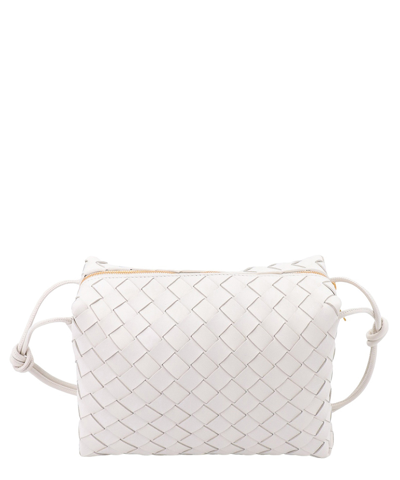Shop Bottega Veneta Loop Shoulder Bag In White