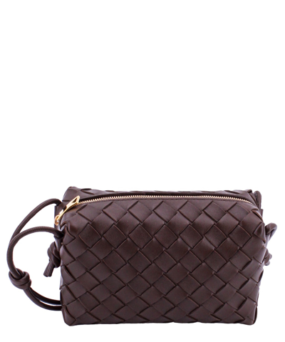Bottega Veneta Mini Loop Leather Shoulder Bag In Brown