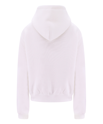 Alexander Wang Puff Logo Cotton Hoodie In White