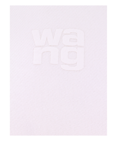 Alexander Wang Puff Logo Cotton Hoodie In White